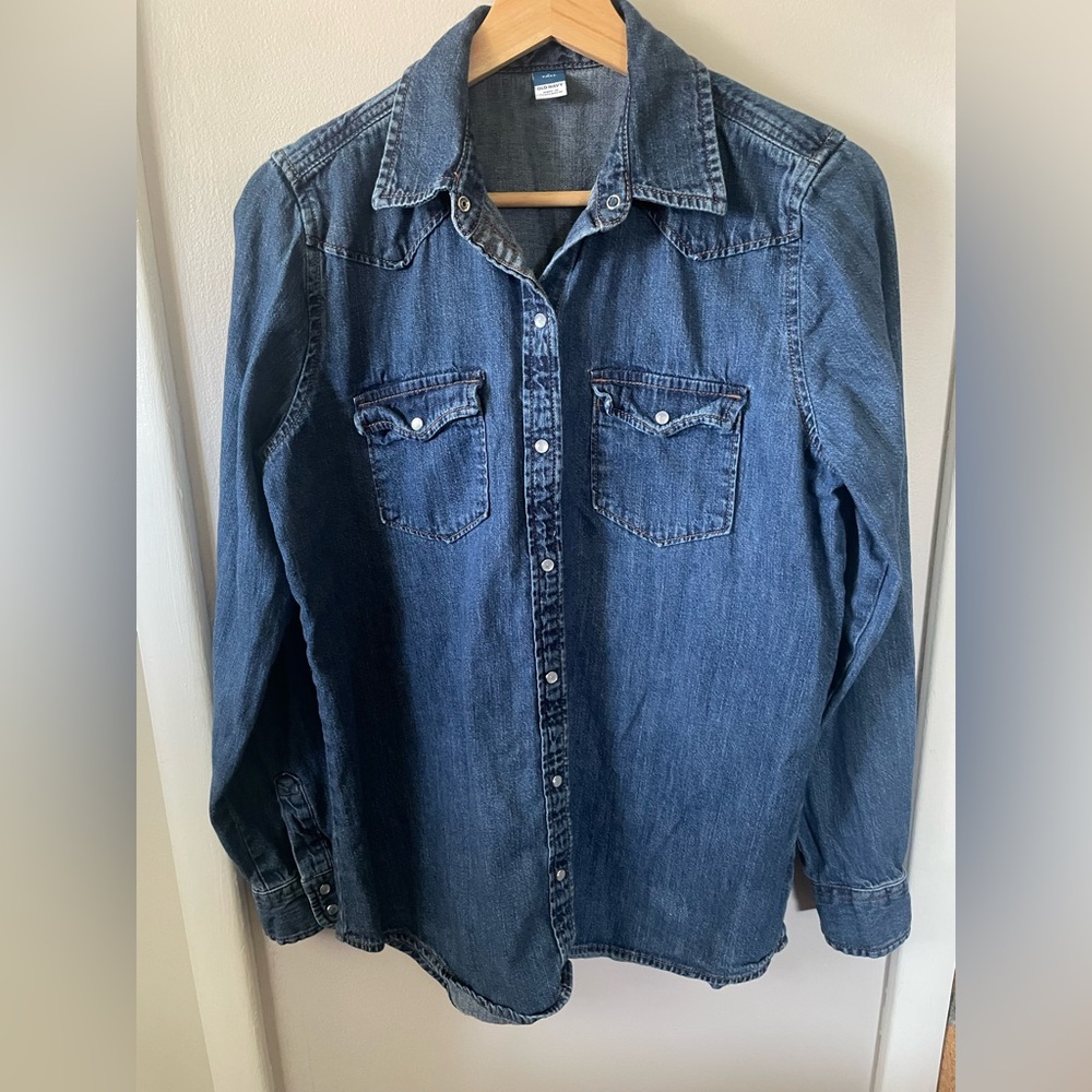 Old Navy Western Denim Shirt Size Small Tall